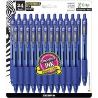 24 Zebra Pen Z-Grip Retractable Blue Ballpoint Pen
