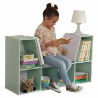 KidKraft 6-Shelf Wooden Bookcase with Cushioned Reading Nook