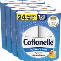 24 Cottonelle Ultra Clean Toilet Paper Rolls