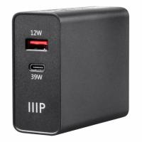 Monoprice Obsidian 2-Port 39W Type-C PD and USB Wall Charger
