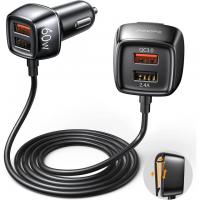 4-Port AINOPE 60W QC 3.0 Family Car Charger Adapter