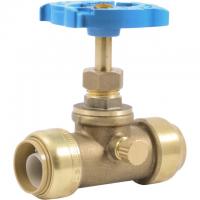SharkBite Push-to-Connect Brass Stop Valve with Drain Vent