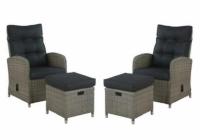 Alaterre Furniture Monaco 4-Piece All-Weather Wicker Outdoor Recliner