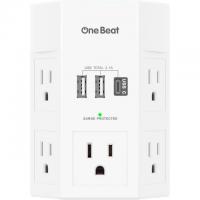 One Beat 5-Outlet + 3 USB Wall Surge Protector