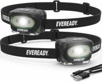 Eveready Rechargeable IPX4 Water Resistant LED Headlamps 2 Pack