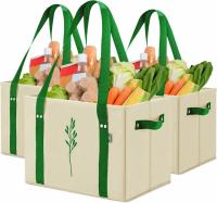 Green Bulldog Reusable Grocery Bags 3 Pack