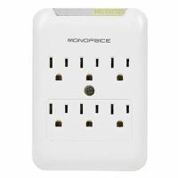 Monoprice 6 Outlet 540 Joules Slim Wall Tap Power Surge Protector