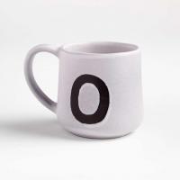 Crate and Barrel Stoneware Monogrammed Initial Mugs
