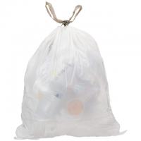 AmazonCommercial Custom Fit White Drawstring Trash Bags 62 Pack