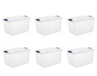 Sterilite Latch Box Plastic Storage Containers 6 Pack