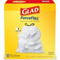 13-Gallon Glad ForceFlex Tall Kitchen Trash Bags 120 Pack