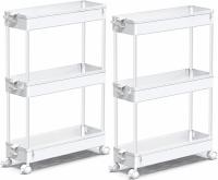 Spacekeeper 3-Tier Rolling Utility Carts 2 Pack