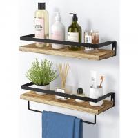 Floating Wall Shelf Set with Towel Bar