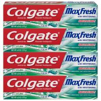 Colgate Max Fresh Whitening Toothpaste with Breath Strips 4 Pack