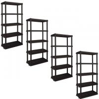 Hyper Tough 5-Tier Plastic Garage Storage Shelving Unit 4 Pack