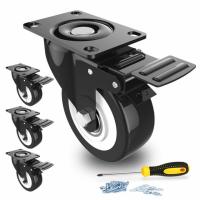 Homhoo 2in Locking Polyurethane Swivel Caster Wheels