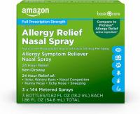 Amazon Basic Care 24-Hour Allergy Relief Nasal Spray 3 Pack