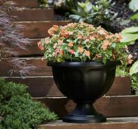 Viceroy Large 18in Black High-Density Resin Urn Planter