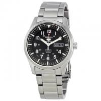 Seiko 5 Black Dial Stainless Steel Mens Watch