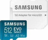 512GB Samsung EVO Select UHS-1 A2/V30 microSDXC Memory Card