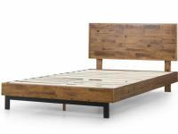 Zinus Tricia Wood Platform King Bed Frame + Adjustable Headboard