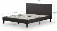 Zinus Shalini Upholstered King Platform Bed Frame