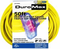 50ft DuroMax Triple Tap Heavy Duty Extension Power Cord
