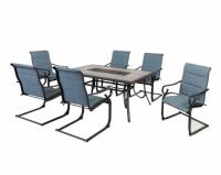 Hampton Bay Crestridge Steel Padded Sling Outdoor Patio Dining Set