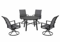 Hampton Bay High Garden 5-Piece Padded Sling Slat Patio Dining Set