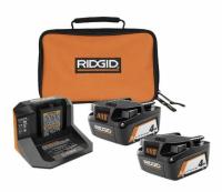 Ridgid 4Ah 18V Batteries with Charger and Bag