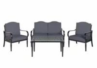 Hampton Bay Laurel Oaks Outdoor Patio Conversation Seating Set