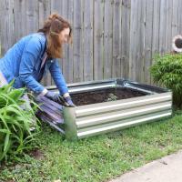 Sunnydaze Decor 47in Galvanized Steel Raised Garden Bed