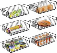 Under Shelf Sliding Metal Baskets 6 Pack