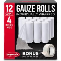 Mighty-X Premium Individually Wrapped Gauze Rolls 12 Pack