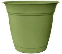 Belle 6in Peridot Green Plastic Planter with Attached Saucer