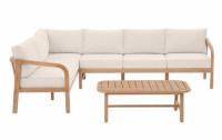 Hampton Bay Orleans Eucalyptus Outdoor Sectional with Cushions