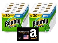 Bounty Quick-Size Paper Towels 24 Pack with Amazon Gift Card