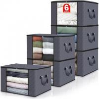 Fab Totes 60L Foldable Clothes/Blanket Storage Bags 6 Pack