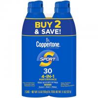 Coppertone Sport Water Resistant Sunscreen Spray Cans 4 Pack