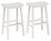 Amazon Basics Solid Wood Saddle-Seat Kitchen Counter Barstool Set
