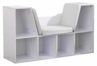 KidKraft Wooden Bookcase with Reading Nook Storage and Cushion