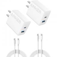 Anker 20W 2-Port USB Type-C and Type-A Wall Charger 2 Pack