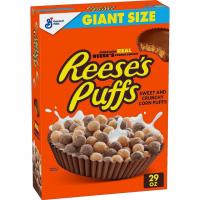 Giant Size Box Reeses Puffs Chocolatey Peanut Butter Cereal