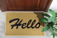 Ottomanson Hello Non-Slip Rubberback Indoor Entryway Doormat