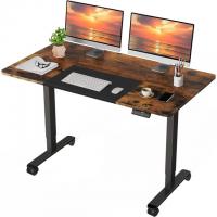 Woka 55in Electric Adjustable Rustic and Black Standing Desk
