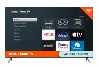 75in Onn Class 4K UHD Frameless Roku Smart LED TV