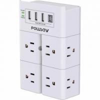 8-Outlet + 4x USB Surge Protector Outlet Extender