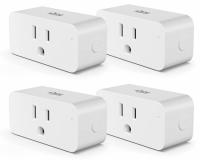 KMC Alexa and Google Home Smart Plug Slim 4-Pack