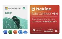 Microsoft 365 Family 15 Month with McAfee Safe Connect Secure VPN