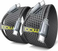 Jsaux 100W USB-C to USB-C Nylon Braided Fast Charging Cable 2 Pack
